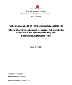 Fachanweisung zu §§ 67 – 69 Sozialgesetzbuch (SGB) XII Hamburg